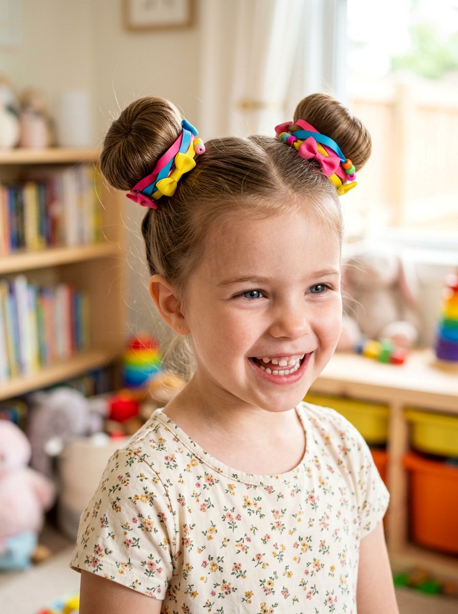 Double Donut Buns - 20 pageant updo for little girls - 20 pageant updo for little girls