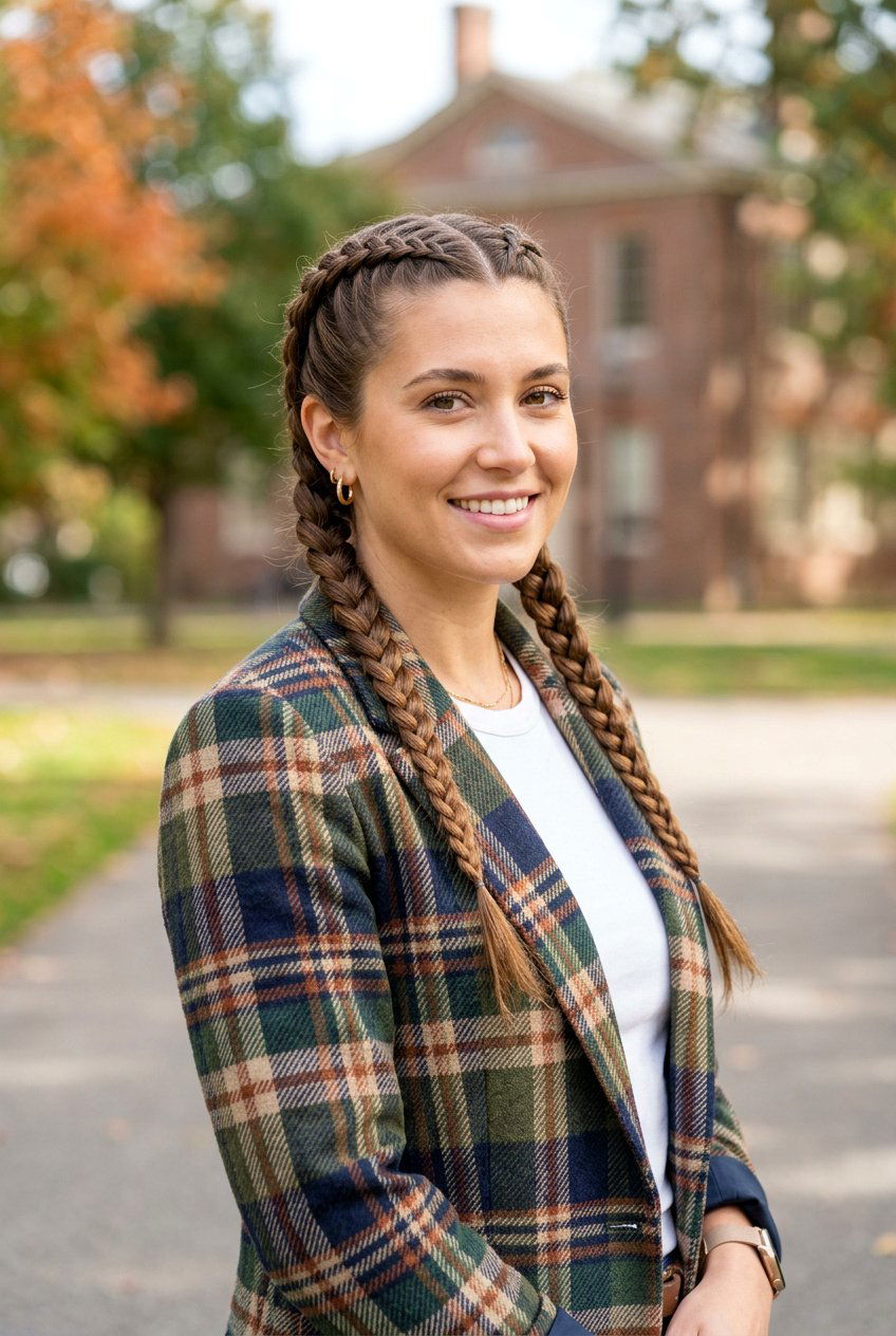 Double Dutch Braid - 20 light academia braid hairstyle - 20 light academia braid hairstyle