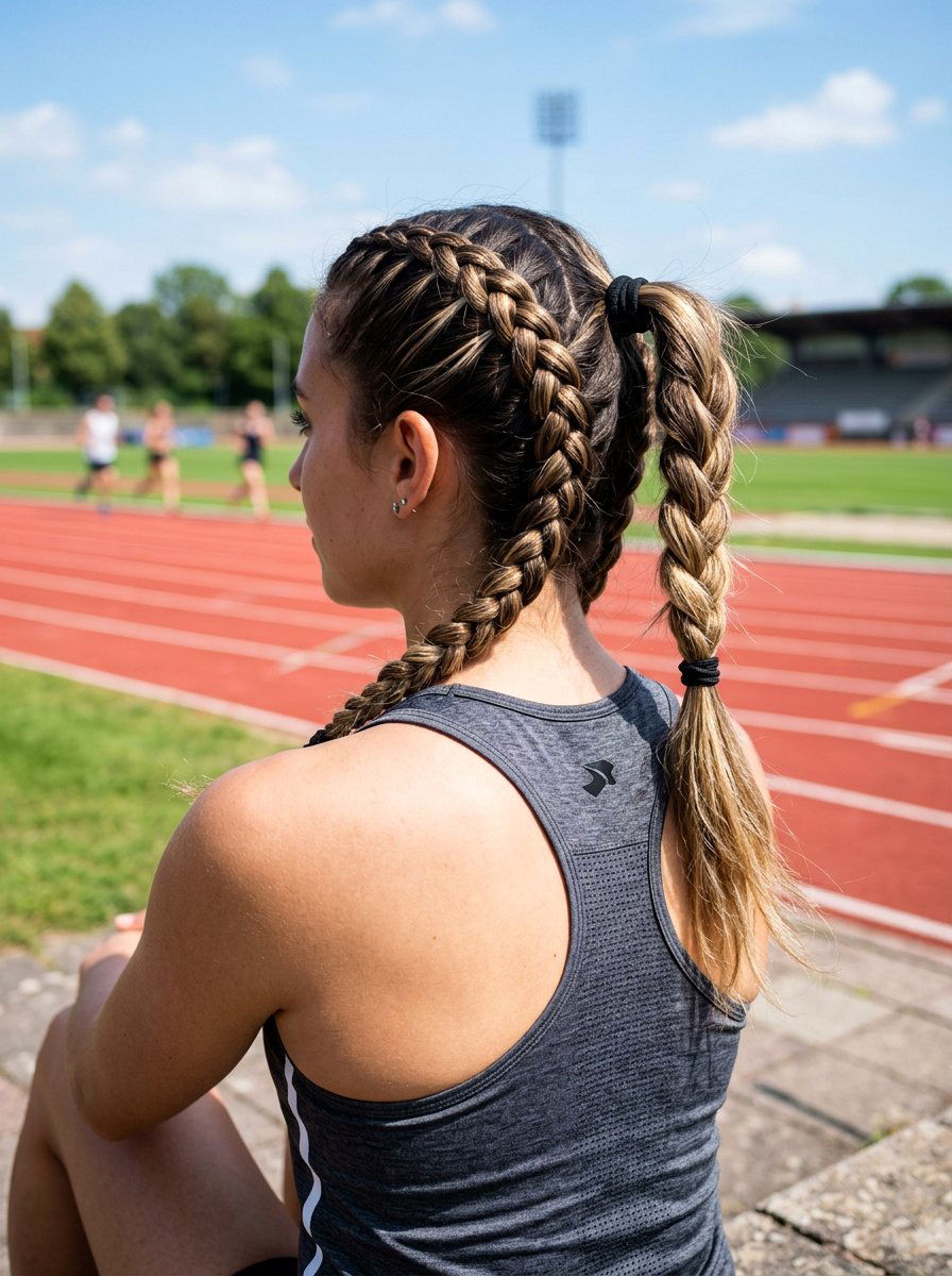 Double Dutch Braid Ponytail - 20 cute ponytail hairstyle ideas for school - 20 cute ponytail hairstyle ideas for school