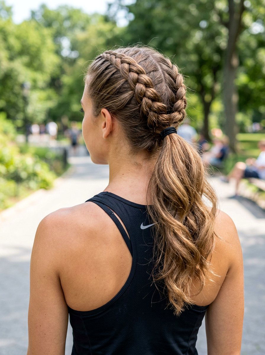 Double Dutch Braid Ponytail - 20 tennis ponytail with braid - 20 tennis ponytail with braid