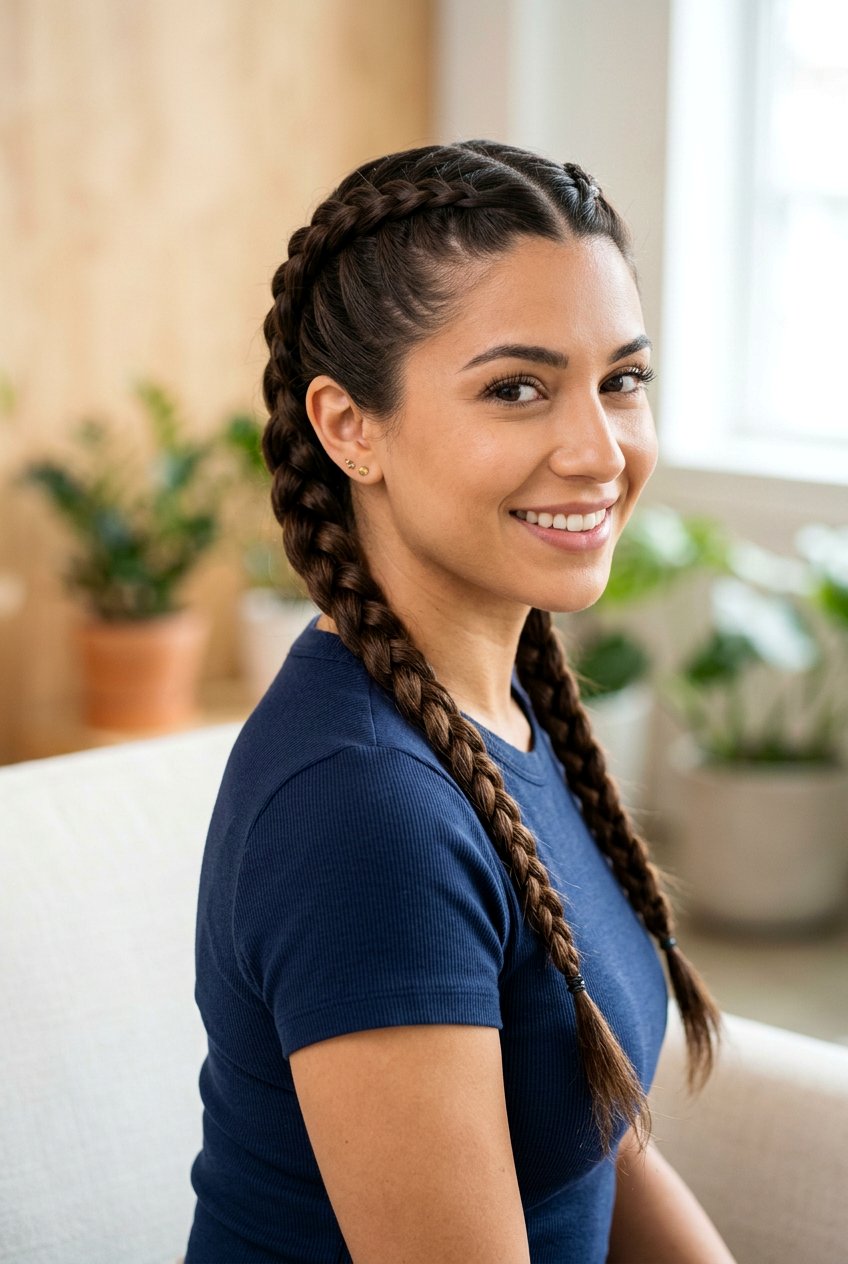 Double Dutch Braid for Long Hair - 20 airplane braid hairstyle for long hair - 20 airplane braid hairstyle for long hair