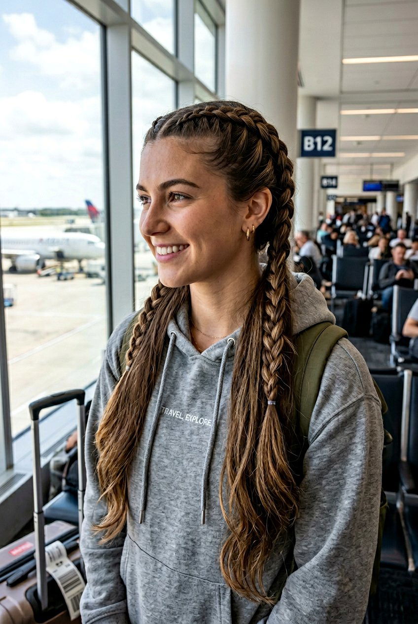 Double Dutch Braids - 20 road trip hairstyle for long layers - 20 road trip hairstyle for long layers