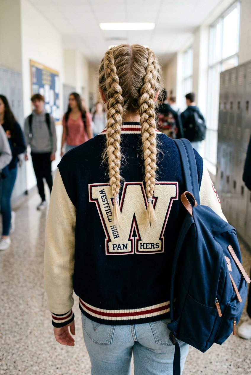 Double Dutch Braids - 20 school hairstyle for long thick hair - 20 school hairstyle for long thick hair