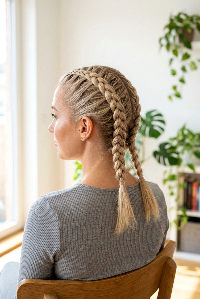 Double Dutch Braids - 20 school hairstyle for shoulder length fine hair - 20 school hairstyle for shoulder length fine hair