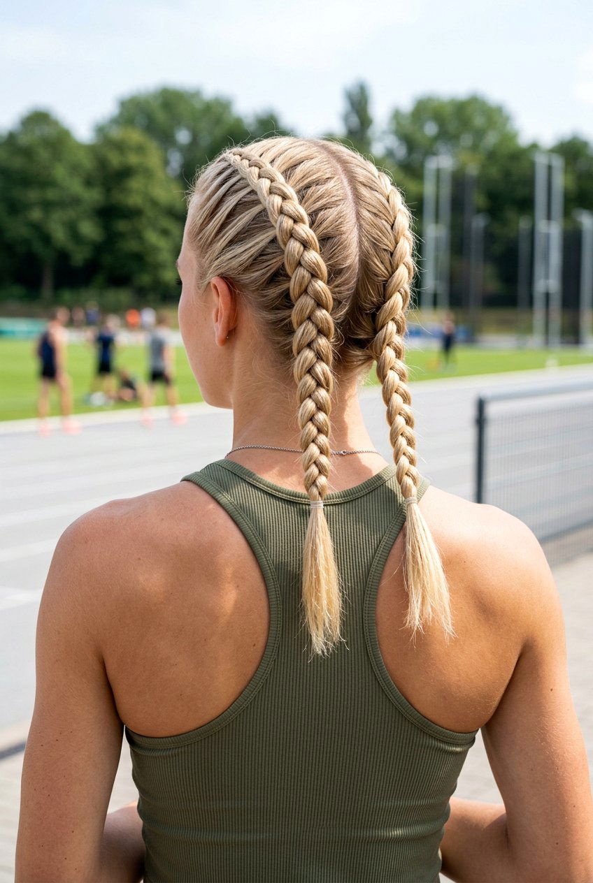 Double Dutch Braids - 20 travel hairstyle for shoulder length hair - 20 travel hairstyle for shoulder length hair