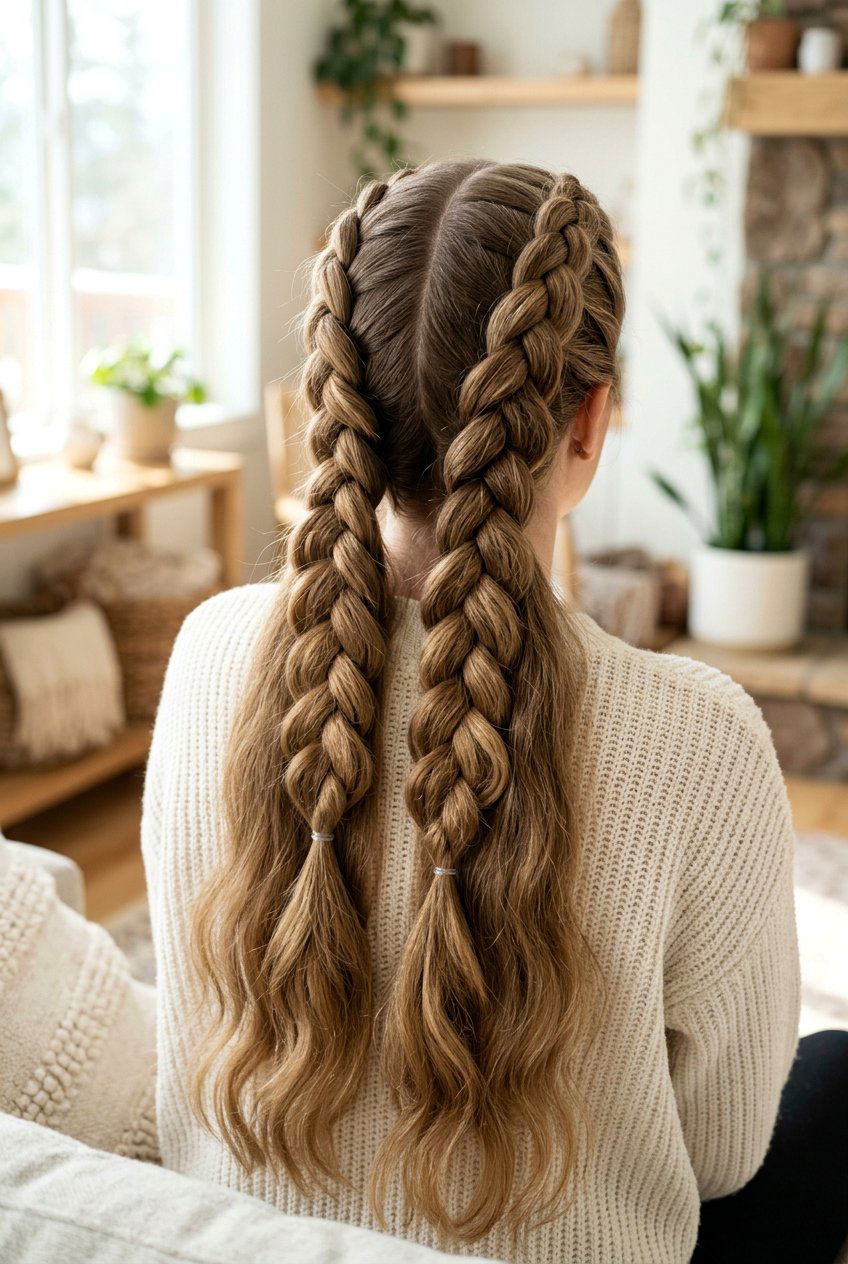Double Dutch Braids - 20 boho hairstyles for long hair - 20 boho hairstyles for long hair