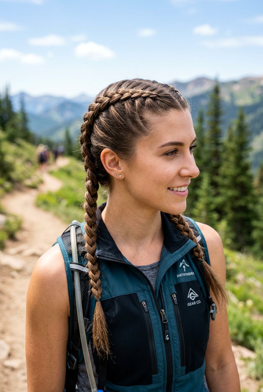 Double Dutch Braids - 20 camping hairstyle for medium hair - 20 camping hairstyle for medium hair