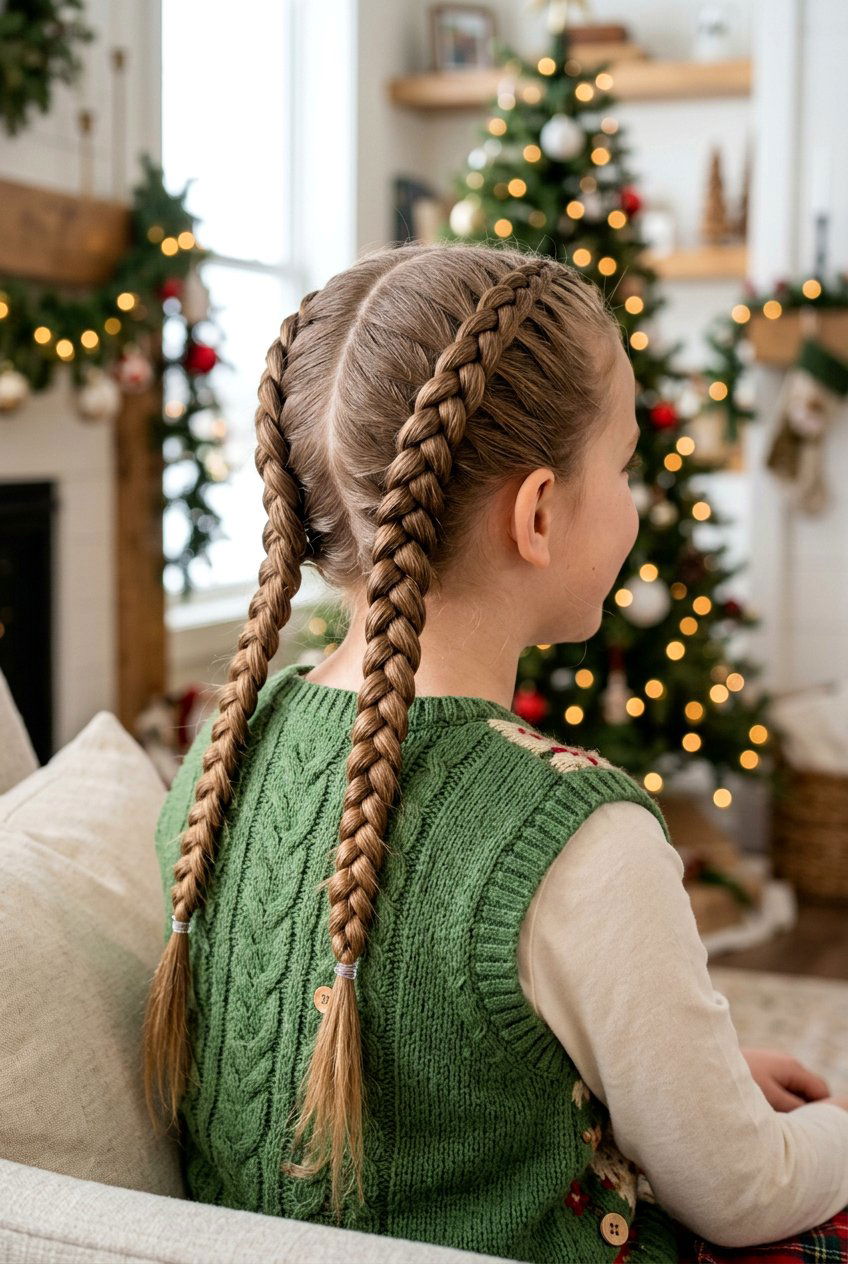 Double Dutch Braids - 20 holiday braid styles for girls - 20 holiday braid styles for girls