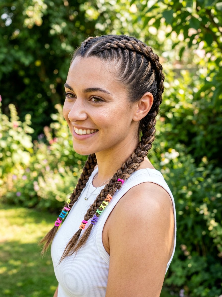 Double Dutch Braids - 20 cute hairstyle for amusement park - 20 cute hairstyle for amusement park