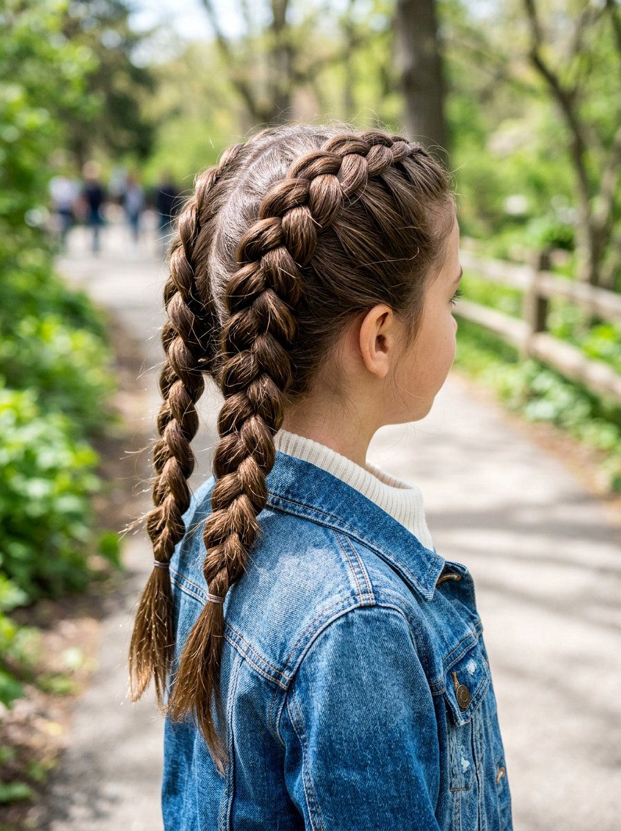 Double Dutch Braids - 20 cute hairstyle for school photos - 20 cute hairstyle for school photos
