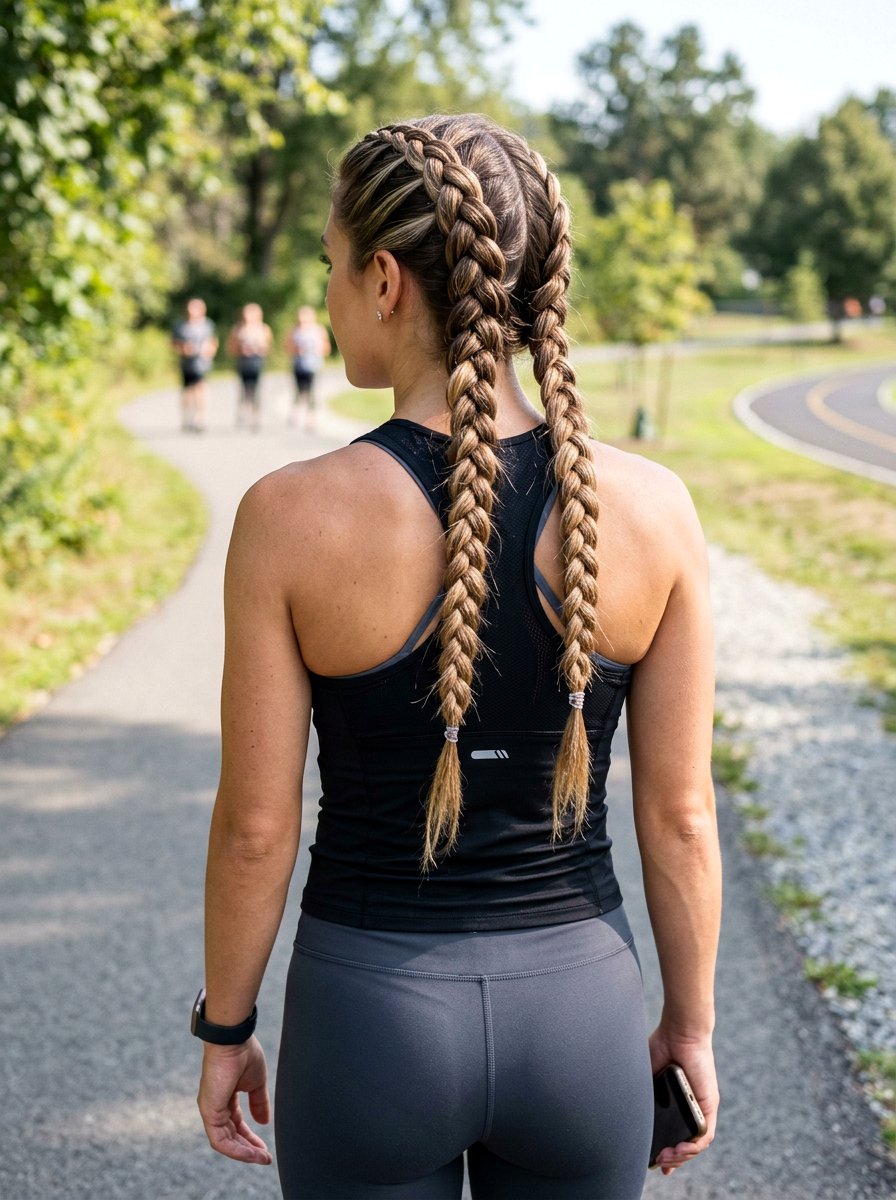 Double Dutch Braids - 20 easy hairstyle for thick wavy hair - 20 easy hairstyle for thick wavy hair