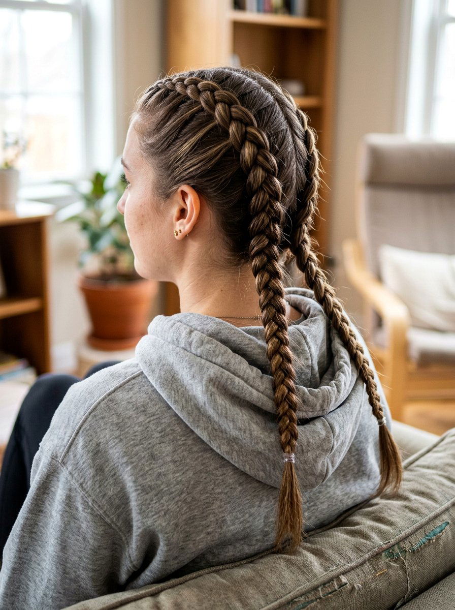 Double Dutch Braids - 20 simple hairstyle for graduation day - 20 simple hairstyle for graduation day