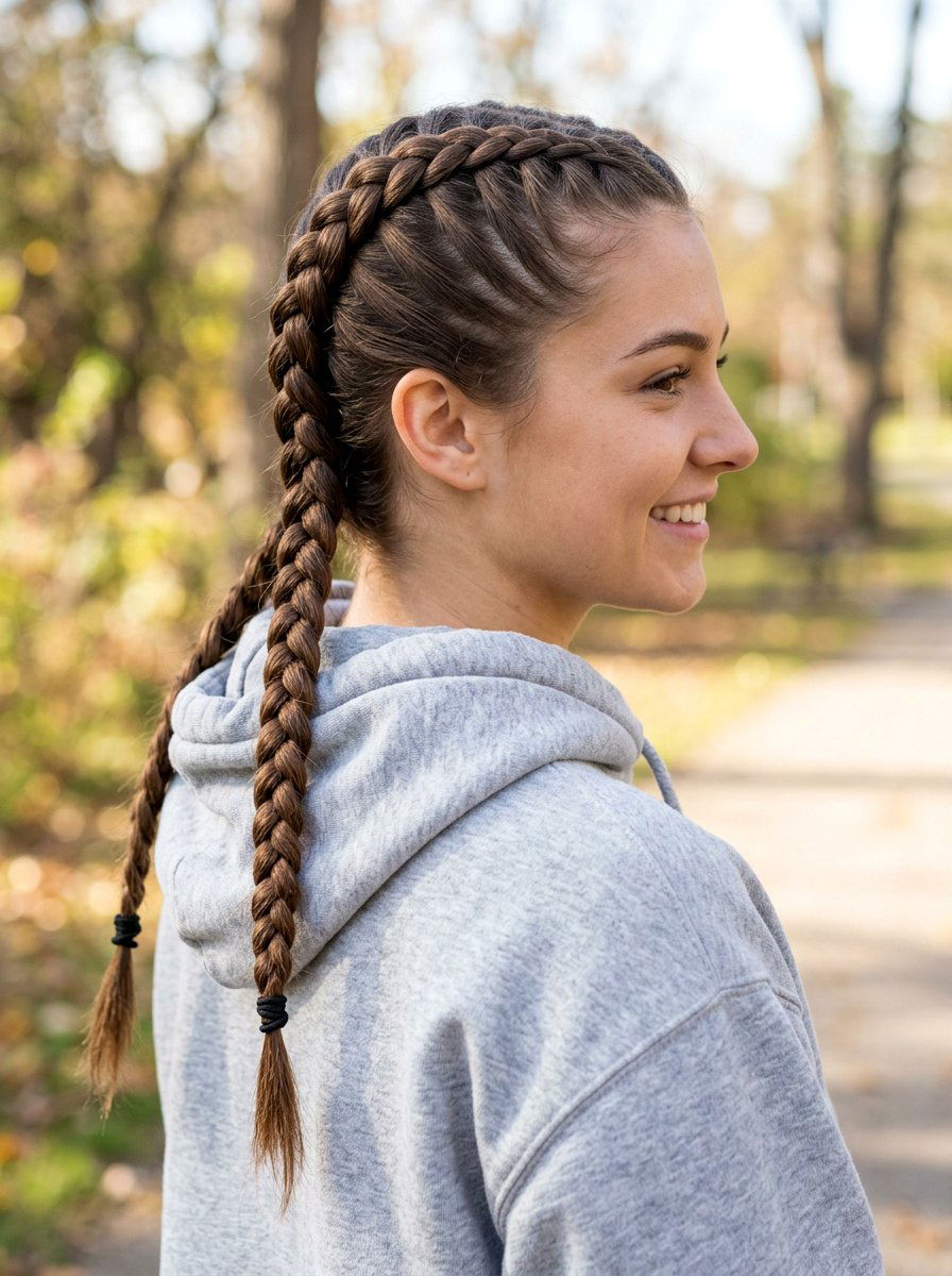 Double Dutch Braids - 20 vacation hairstyle for airplane travel - 20 vacation hairstyle for airplane travel