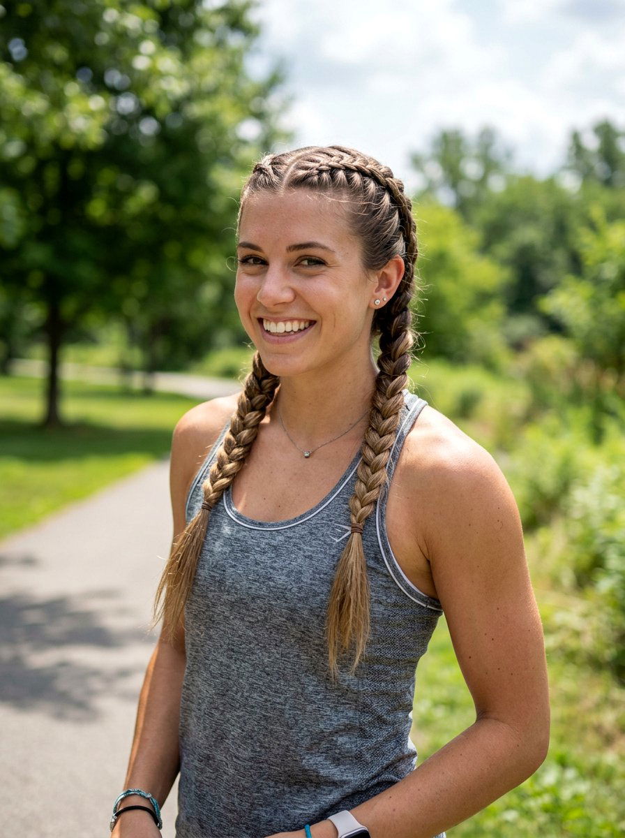 Double Dutch Braids - 20 vacation hairstyle for humid weather - 20 vacation hairstyle for humid weather