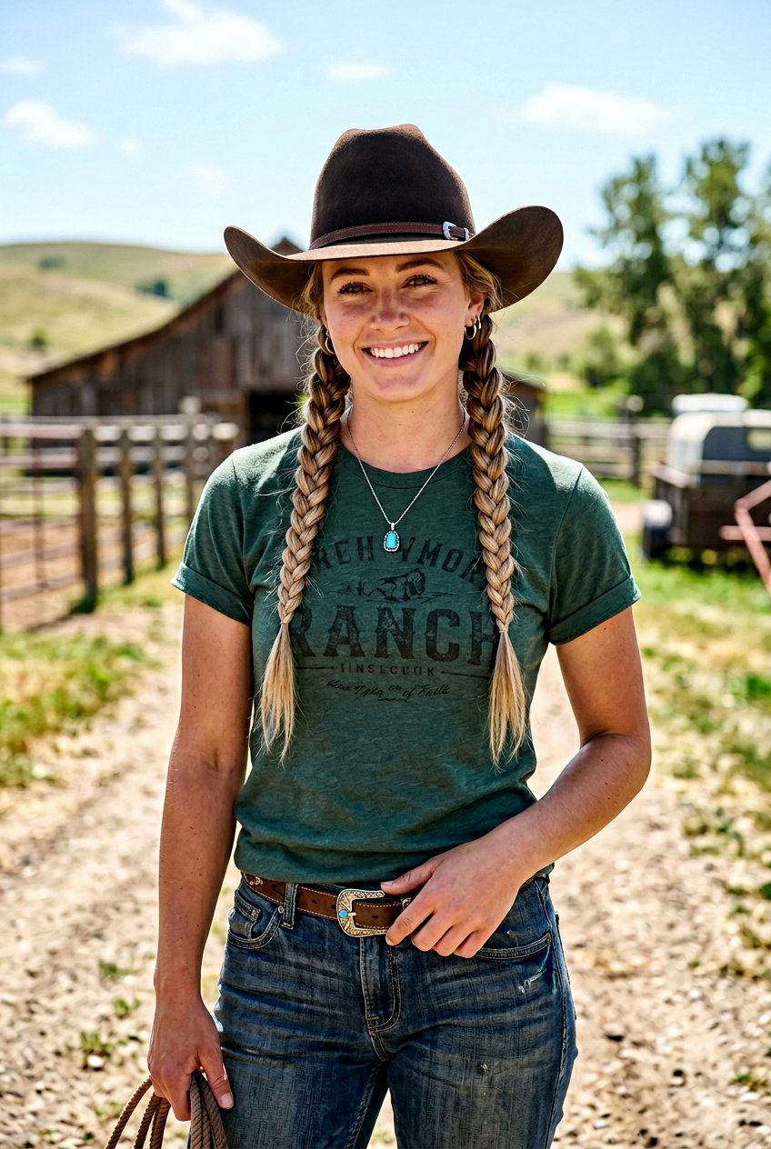 Double Dutch Braids Cowgirl Look - 20 cowgirl hairstyles - 20 cowgirl hairstyles