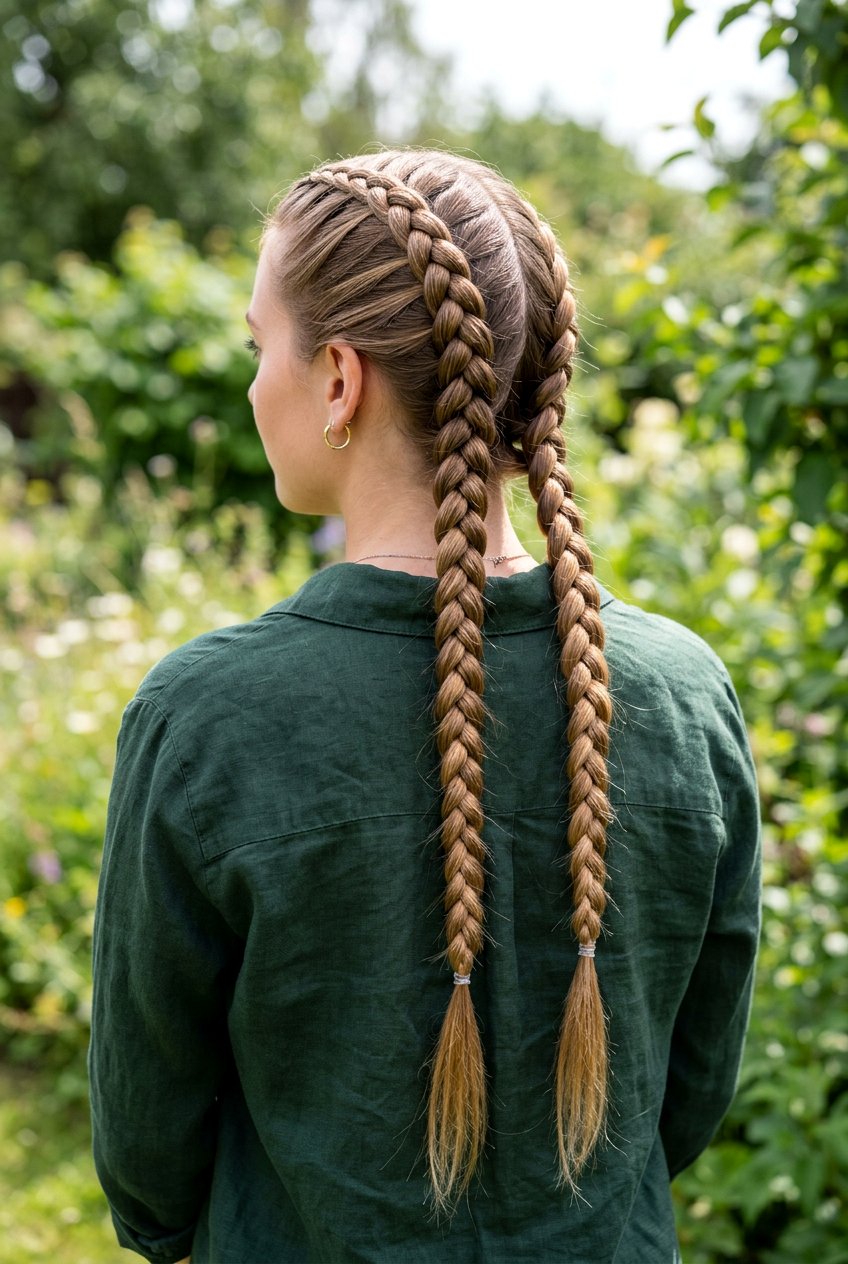 Double Dutch Braids For Long Hair - 20 easy hairstyles for long hair - 20 easy hairstyles for long hair