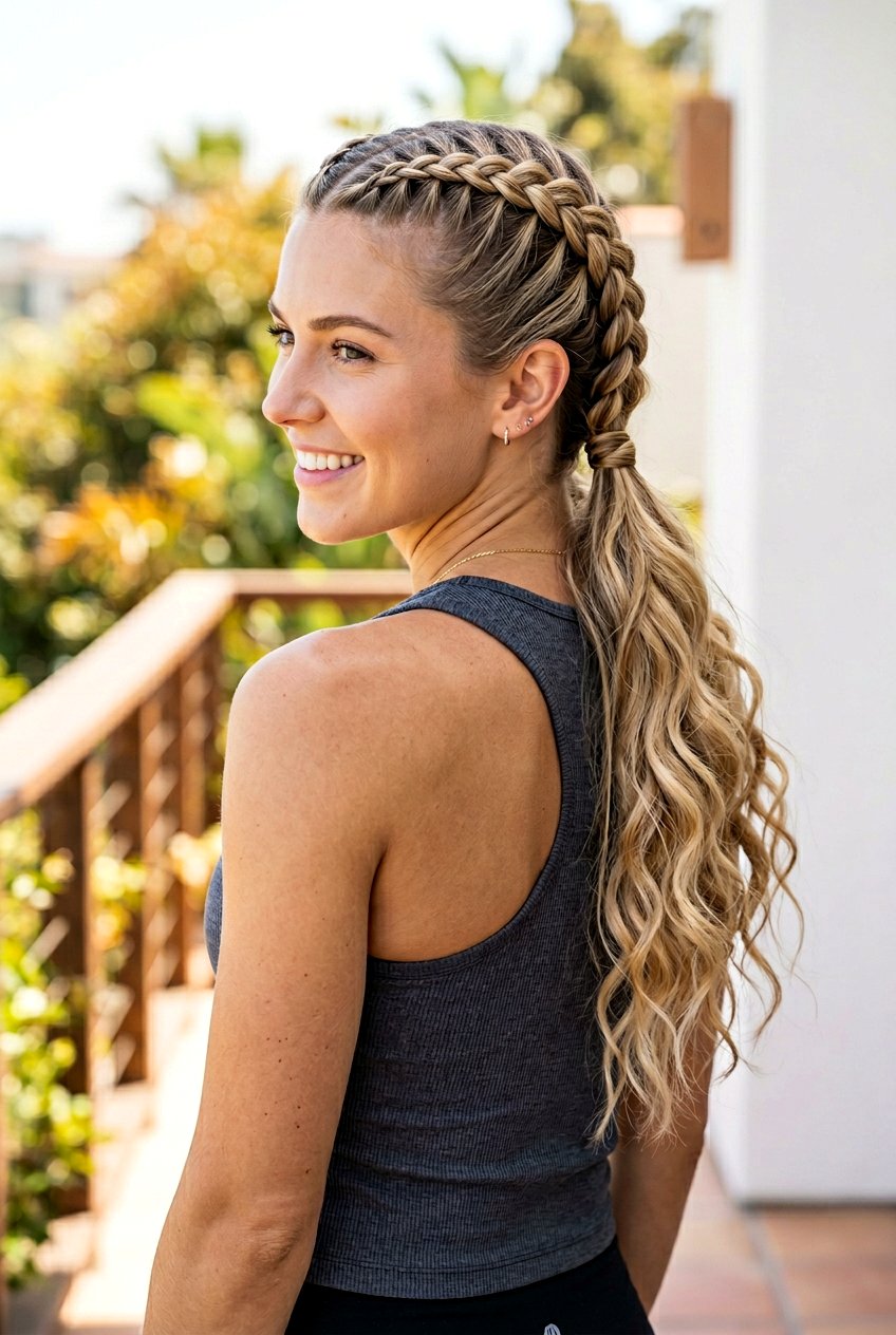 Double Dutch Braids Into Beach Waves - 20 beach hairstyle with saltwater waves - 20 beach hairstyle with saltwater waves