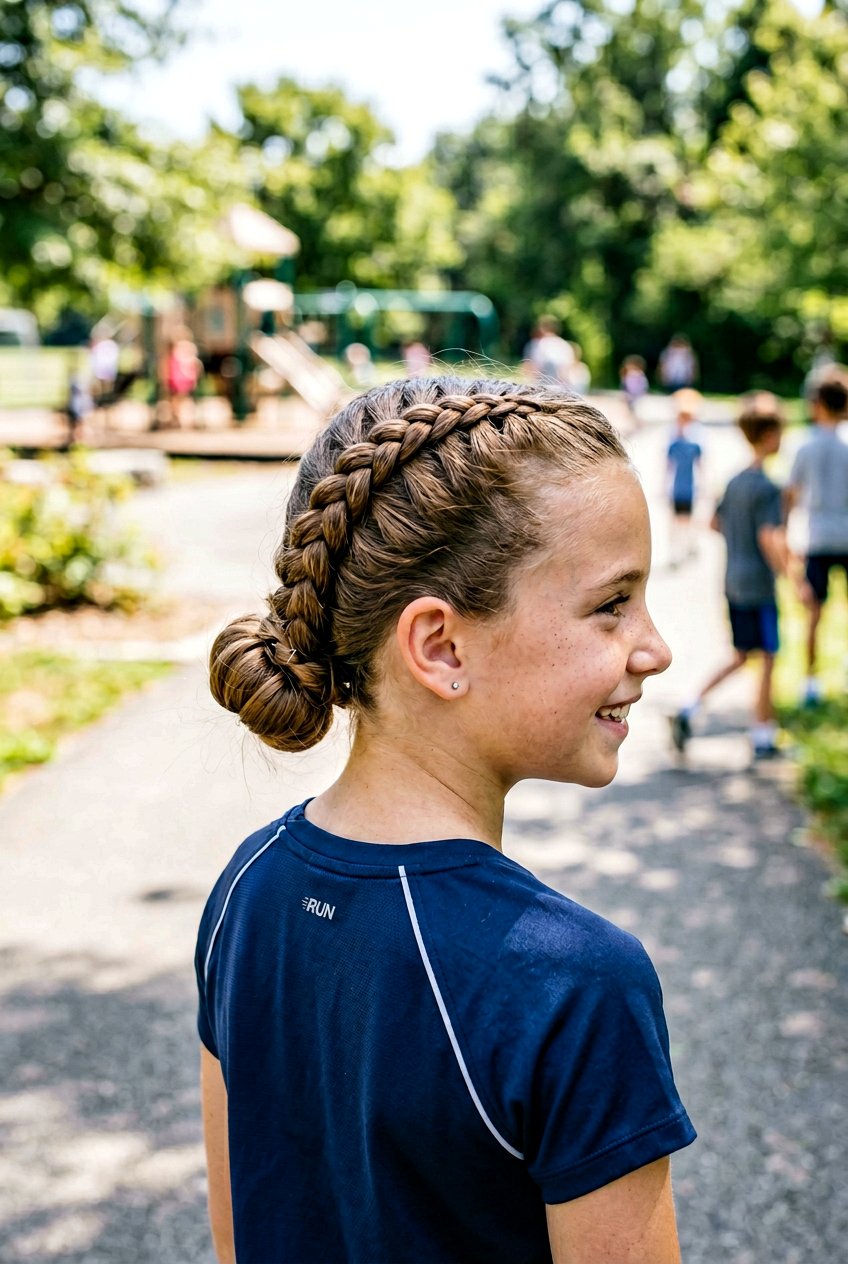 Double Dutch Braids Into Bun - 20 little girls school bun hairstyle - 20 little girls school bun hairstyle