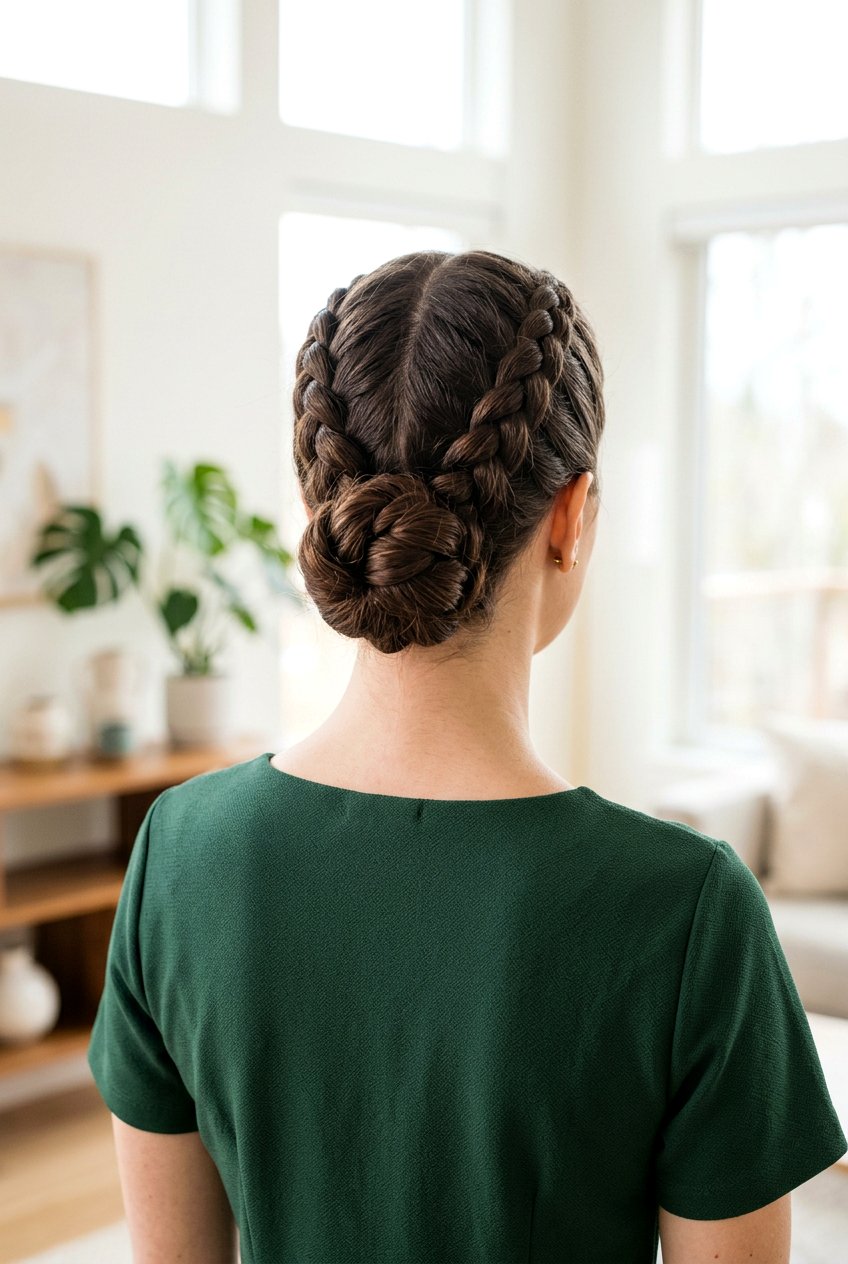Double Dutch Braids Into Bun - 20 best bridesmaid hairstyle ideas - 20 best bridesmaid hairstyle ideas