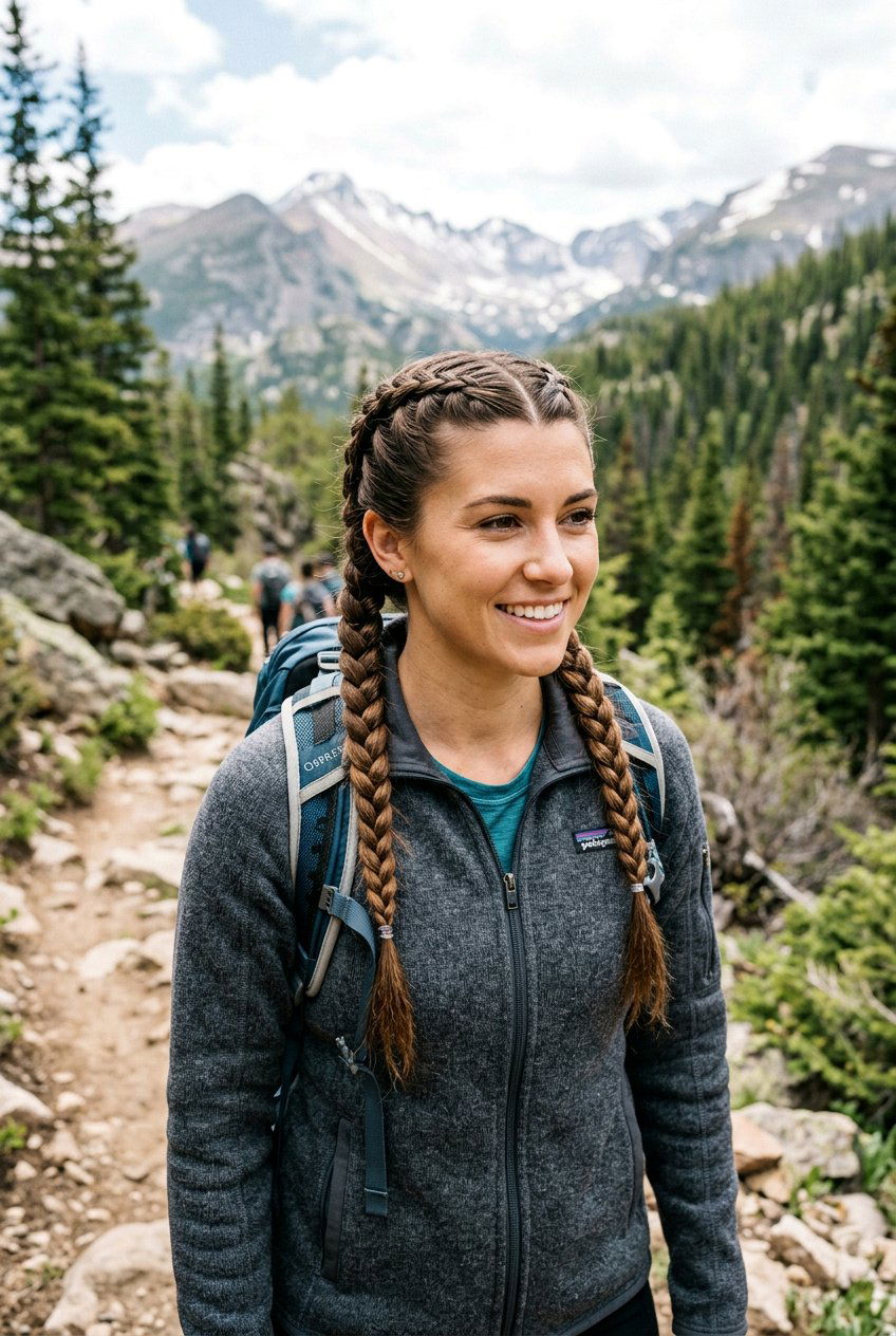 Double Dutch Braids for Hiking - 20 hiking braid hairstyles - 20 hiking braid hairstyles