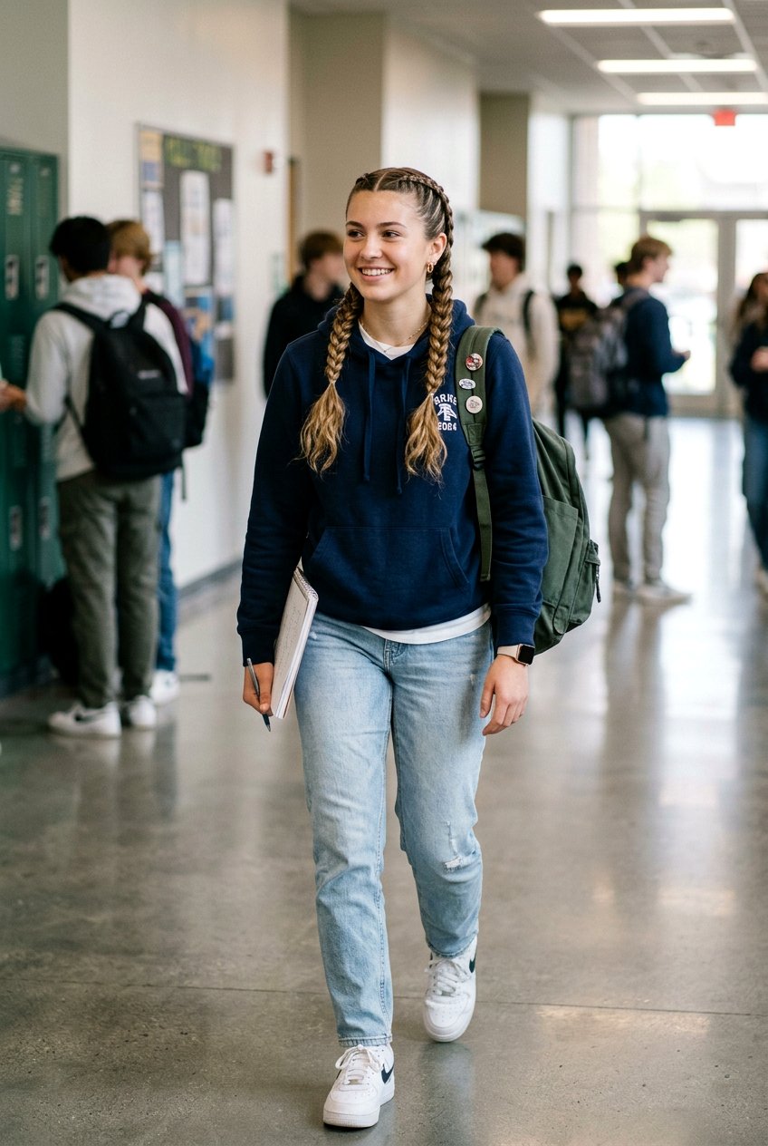 Double Dutch Braids for School - 20 no heat hairstyles for school - 20 no heat hairstyles for school