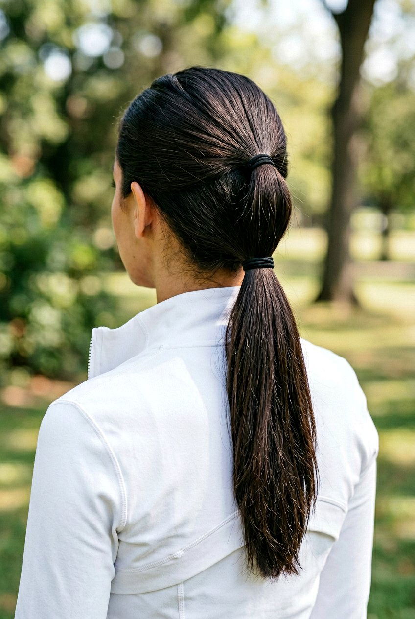 Double Elastic Ponytail - 20 clean girl middle part ponytail - 20 clean girl middle part ponytail