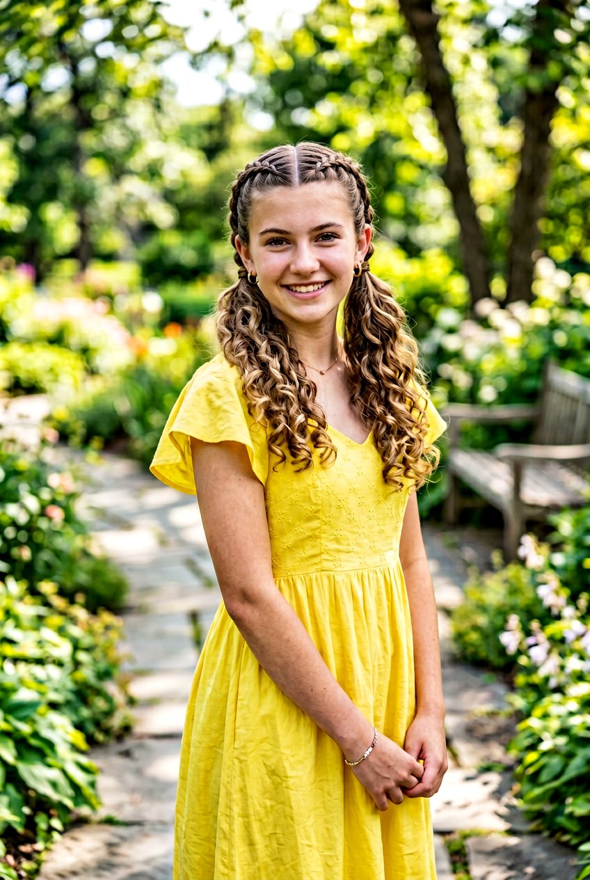 Double French Braid Curls - 20 prom hairstyle for teenage girls with curls - 20 prom hairstyle for teenage girls with curls