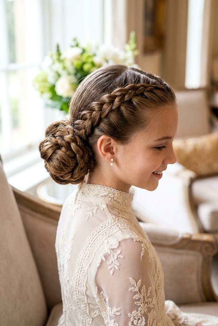 Double French Braid Updo - 20 prom hairstyle for long thick straight hair - 20 prom hairstyle for long thick straight hair