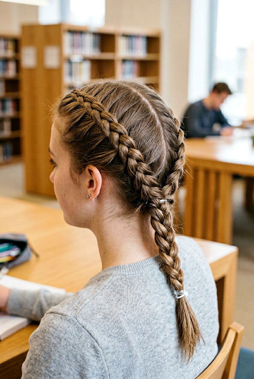 Double French Headband Braid - 20 school hairstyle with headband braid - 20 school hairstyle with headband braid