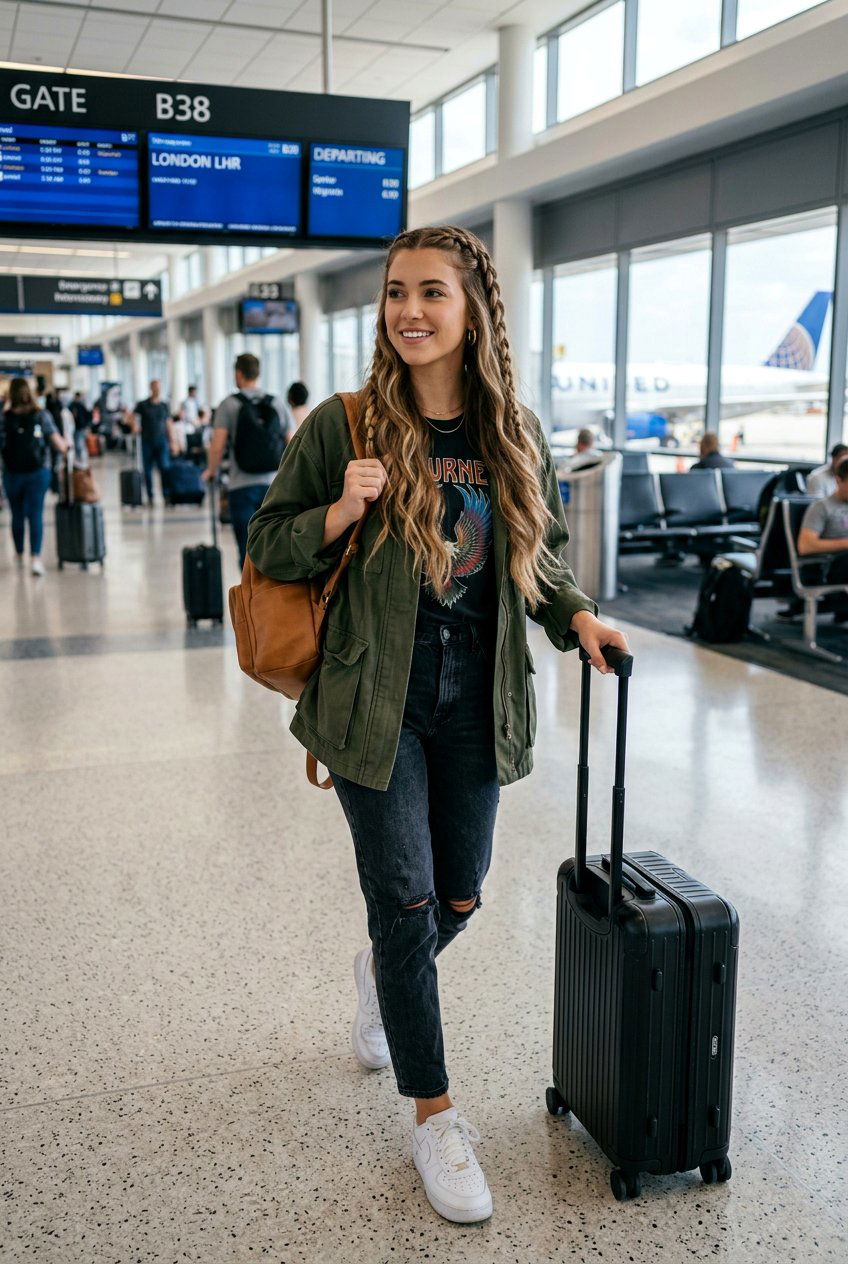 Double Front Braids With Loose Hair - 20 airplane friendly braid styles - 20 airplane friendly braid styles