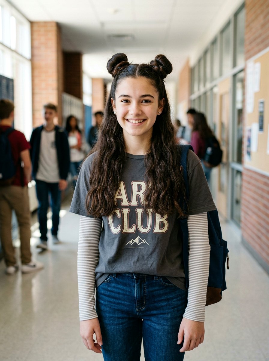 Double Half Up Space Buns For School - 20 school half up bun hairstyle - 20 school half up bun hairstyle