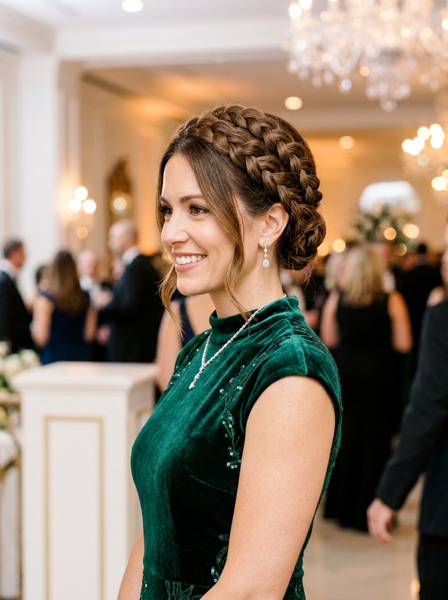 Double Halo Braid Updo - 20 halo braid for wedding guest - 20 halo braid for wedding guest