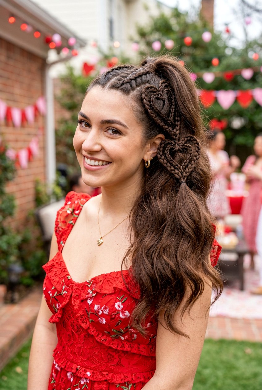 Double Heart Ponytail - 20 heart ponytail hairstyle - 20 heart ponytail hairstyle