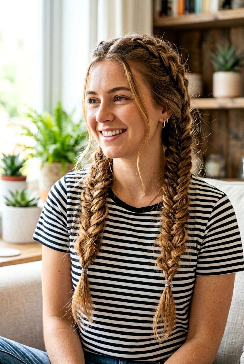 Double Loose Fishtail Braid - 20 beach hairstyle with loose fishtail braid - 20 beach hairstyle with loose fishtail braid