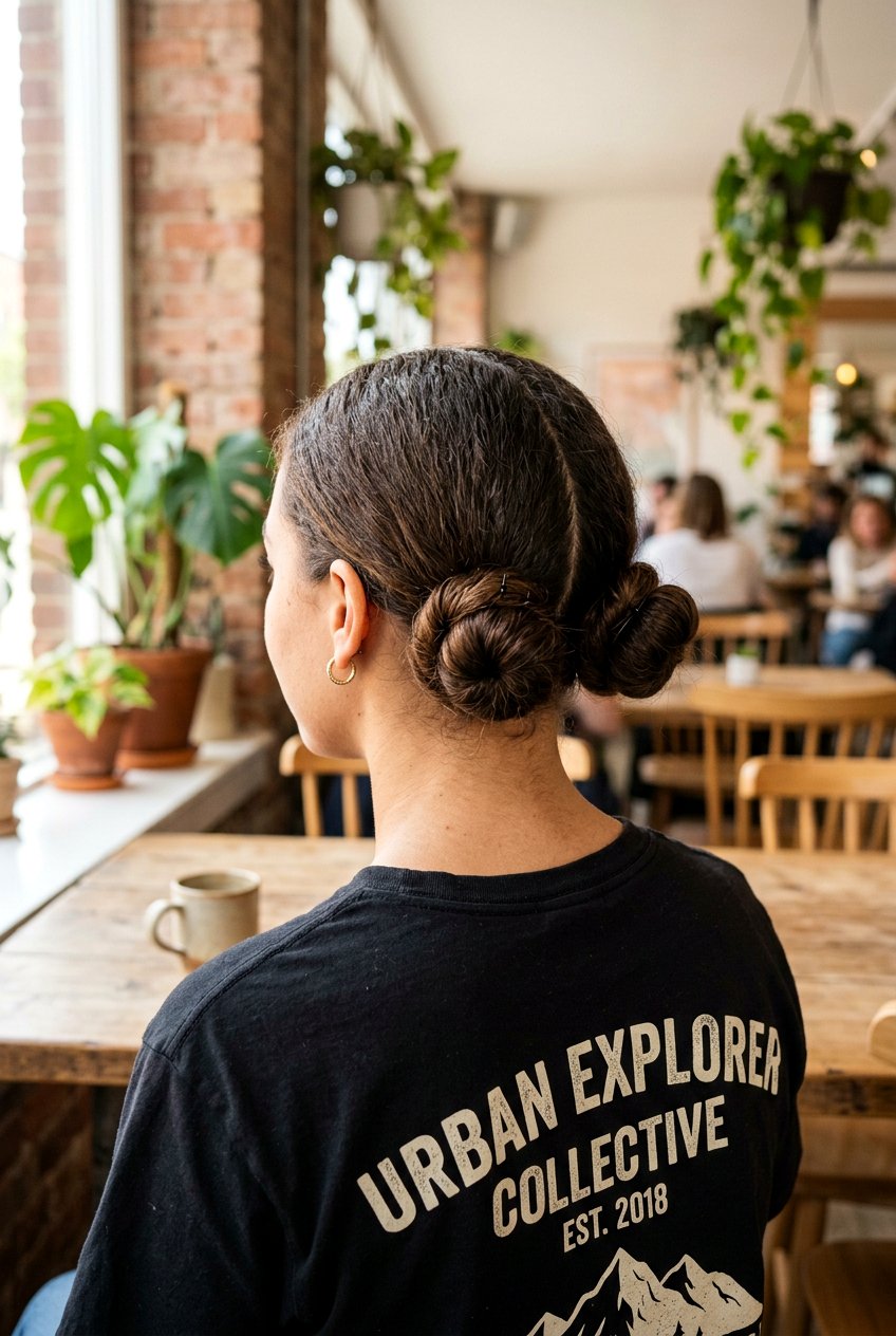 Double Low Buns - 20 school hairstyle with low bun - 20 school hairstyle with low bun