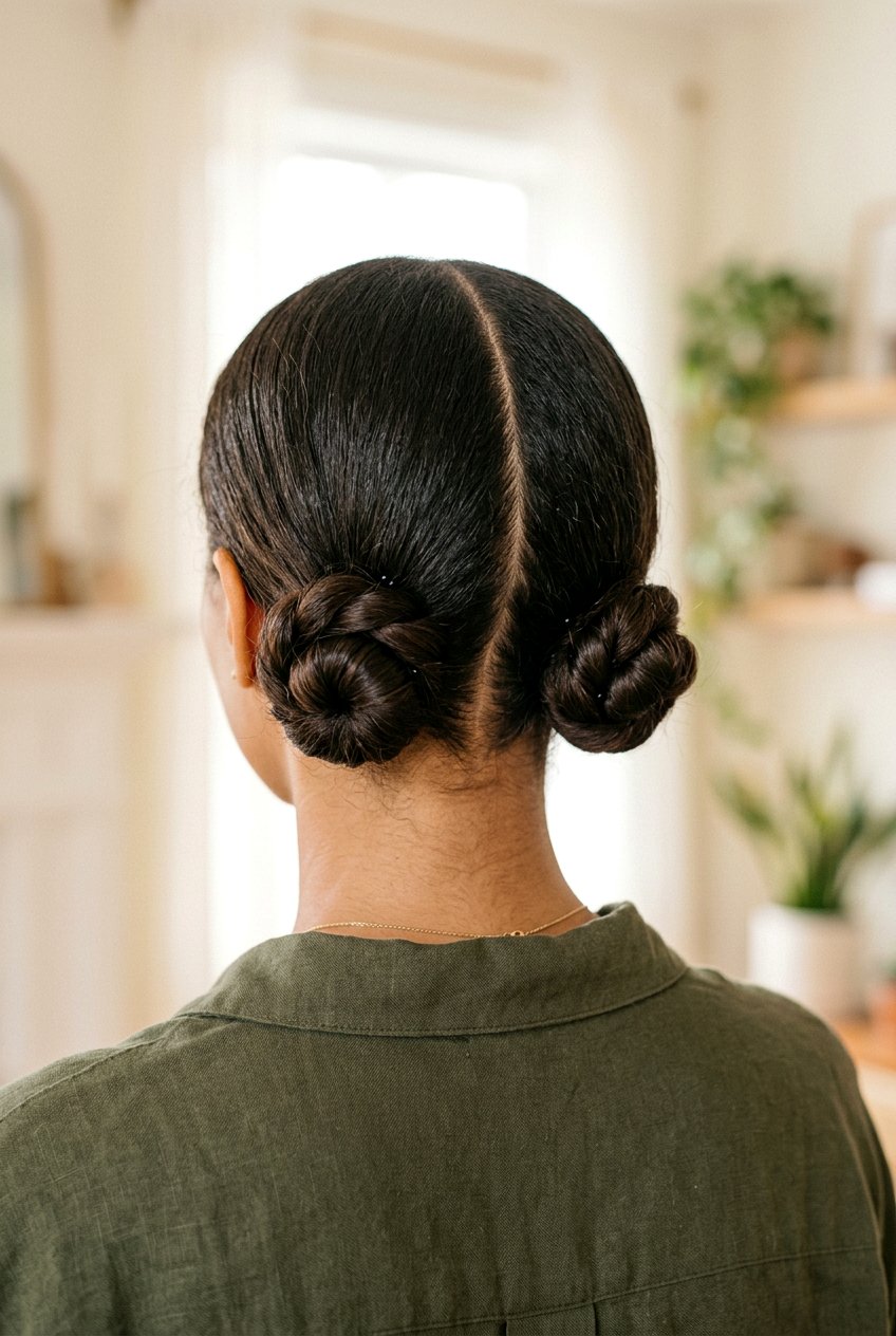Double Low Buns - 20 dark academia low bun hairstyle - 20 dark academia low bun hairstyle