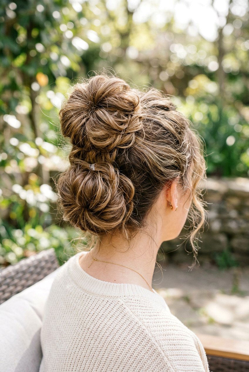 Double Messy Bun - 20 messy bun hairstyles - 20 messy bun hairstyles
