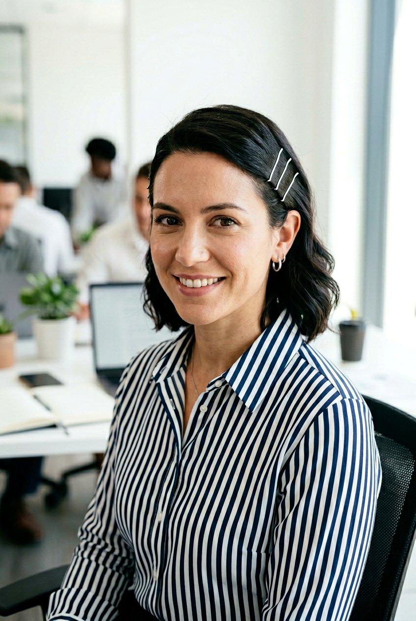 Double Pinned Back - 20 simple hairstyle for interview with long hair - 20 simple hairstyle for interview with long hair