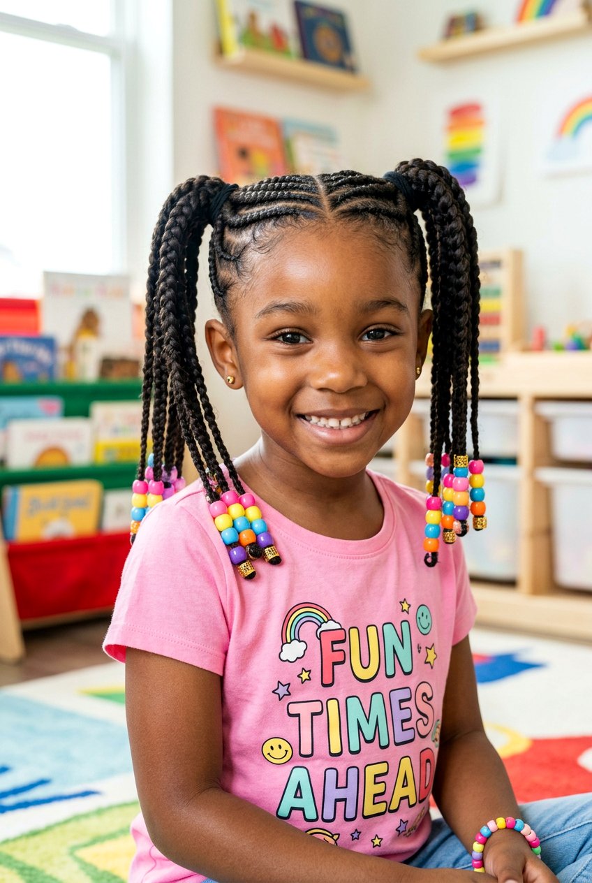 Double Ponytail Cornrows For Little Girls - 20 cornrow styles for little girls - 20 cornrow styles for little girls