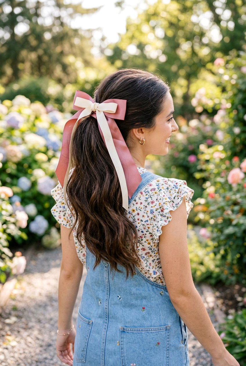 Double Ribbon Ponytail - 20 ribbon ponytail hairstyles - 20 ribbon ponytail hairstyles