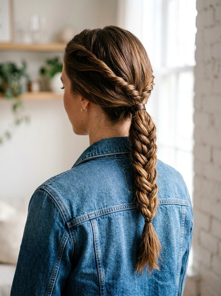 Double Rope Braid Low Ponytail - 20 rope braid low ponytail - 20 rope braid low ponytail