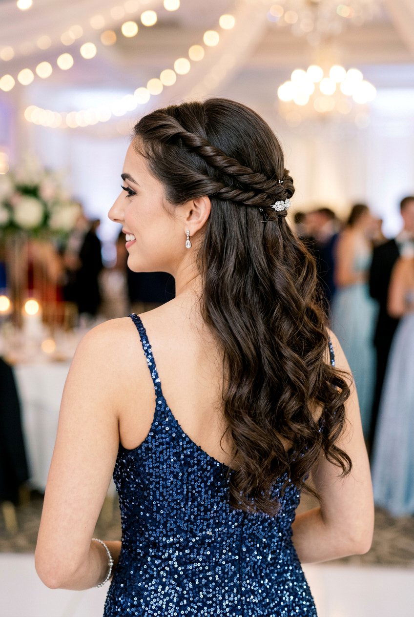 Double Rope Twist Half Up - 20 prom hairstyle with twisted half up - 20 prom hairstyle with twisted half up