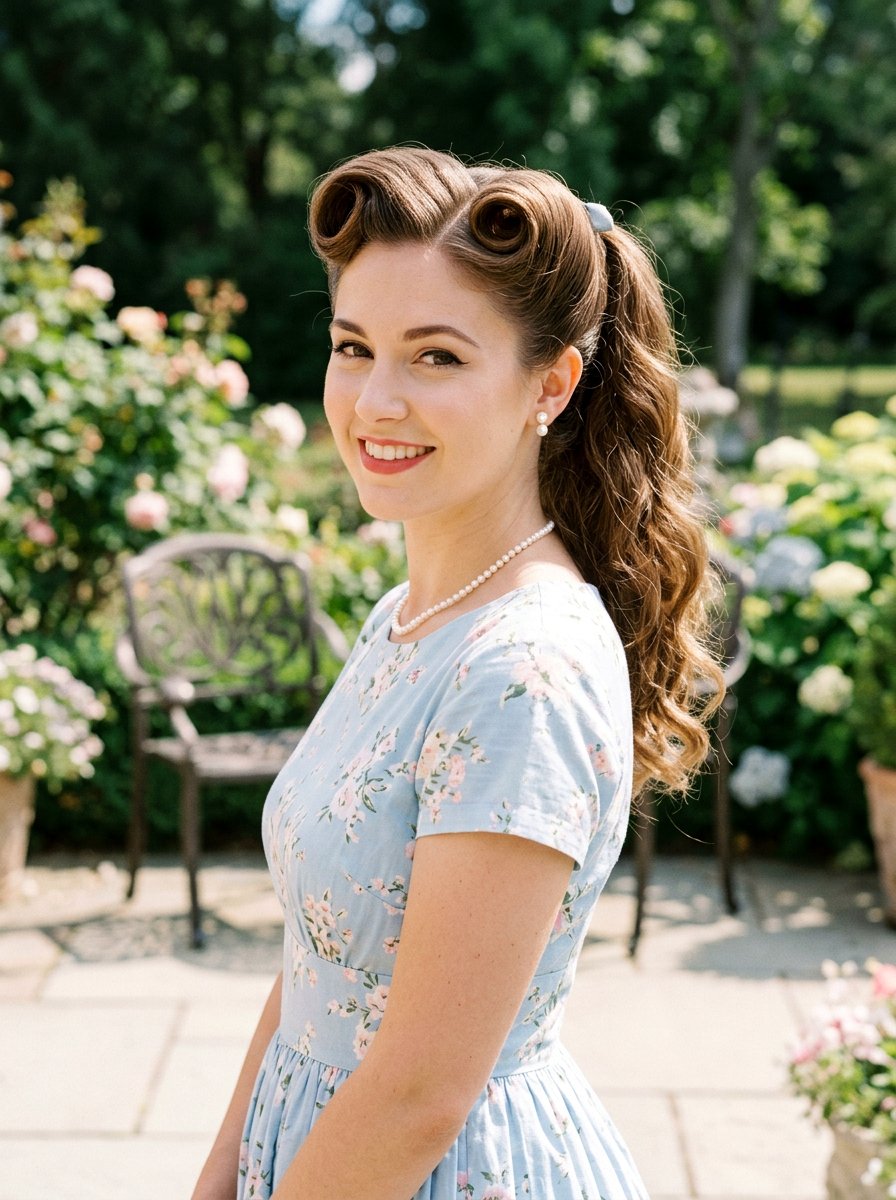 Double Side Roll Ponytail - 20 retro rolled ponytail hairstyle - 20 retro rolled ponytail hairstyle