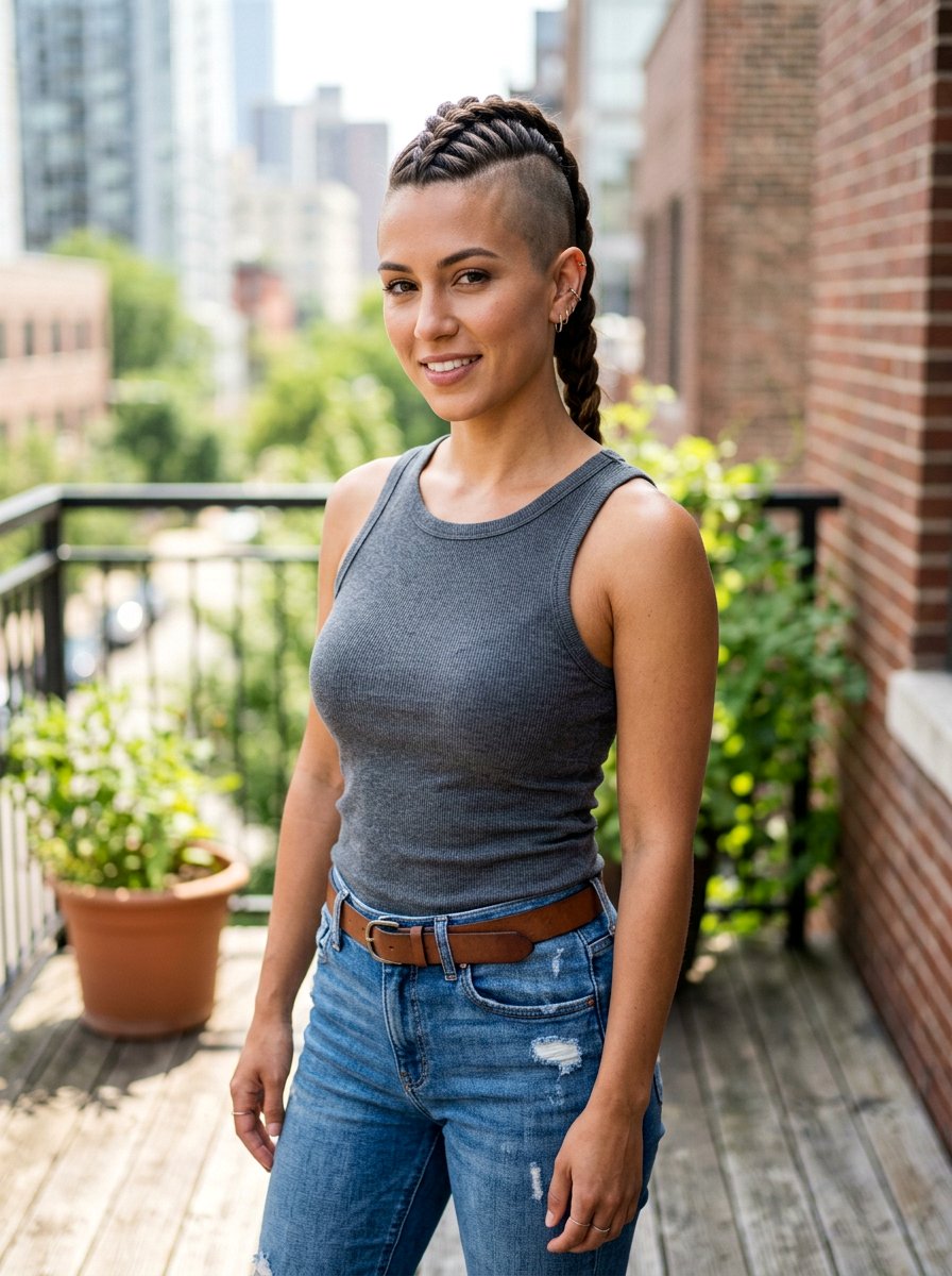 Double Side Undercut Braid For Women - 20 undercut braid hairstyle women - 20 undercut braid hairstyle women