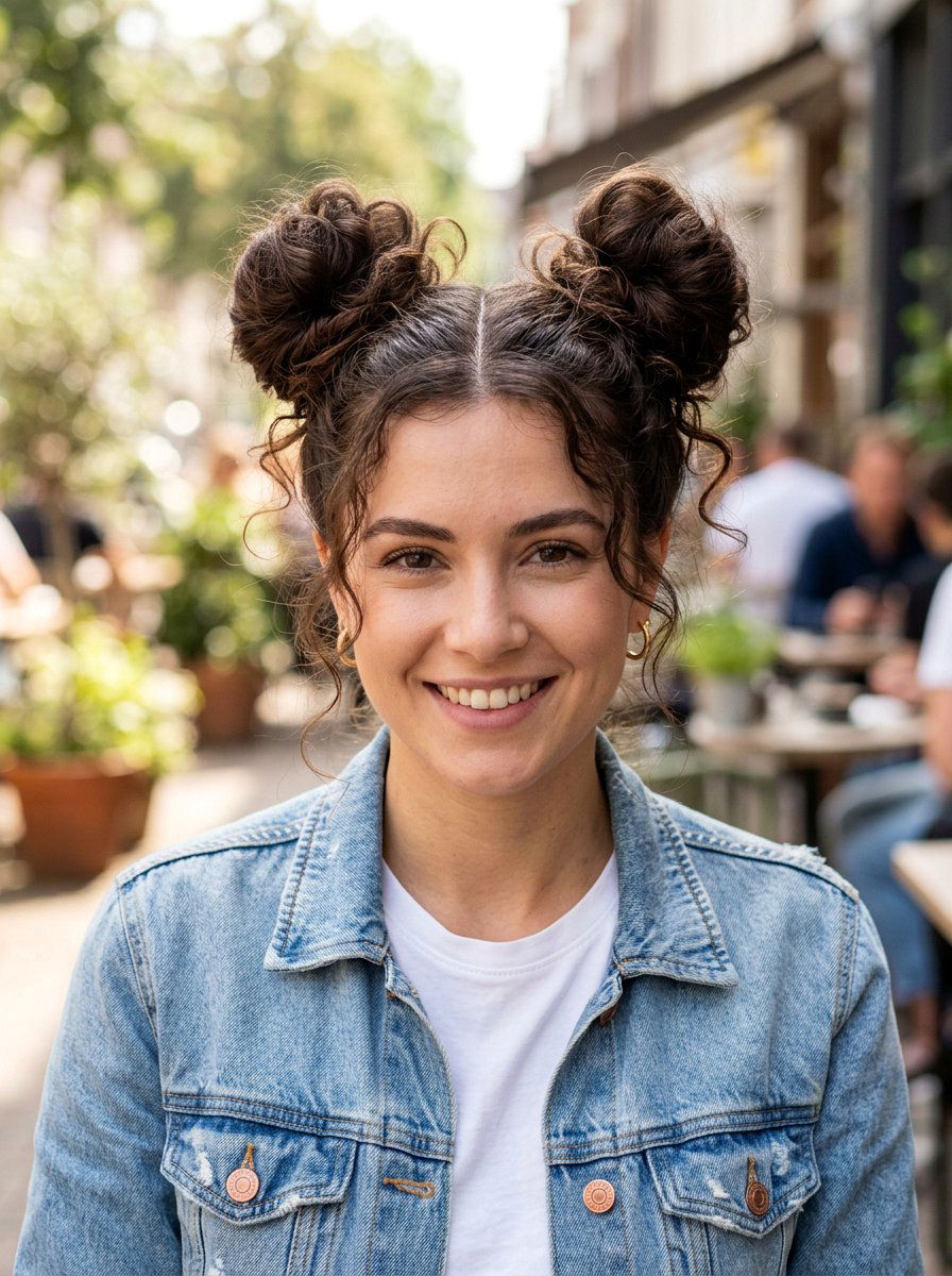 Double Space Buns - 20 rainy day bun hairstyle - 20 rainy day bun hairstyle
