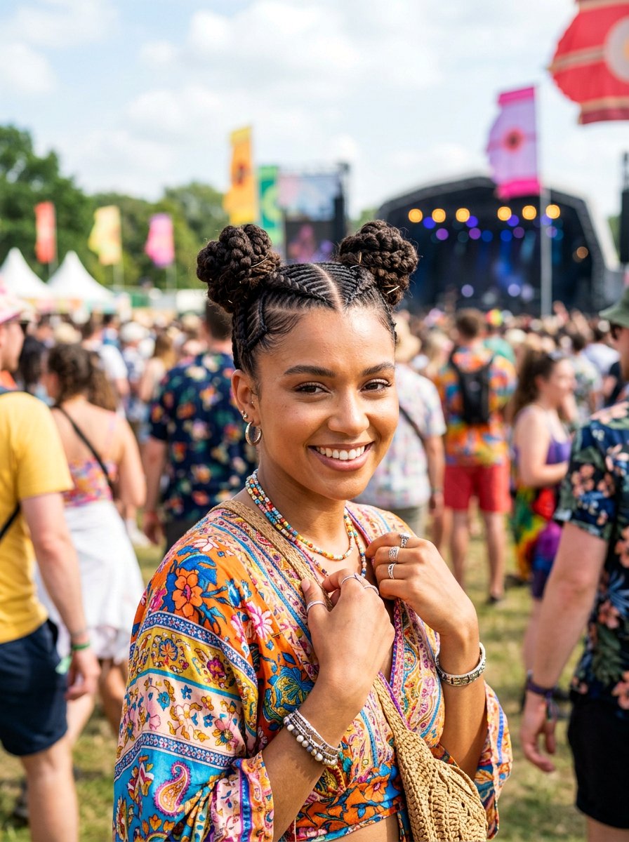 Double Stitch Braid Bun - 20 stitch braids into bun - 20 stitch braids into bun