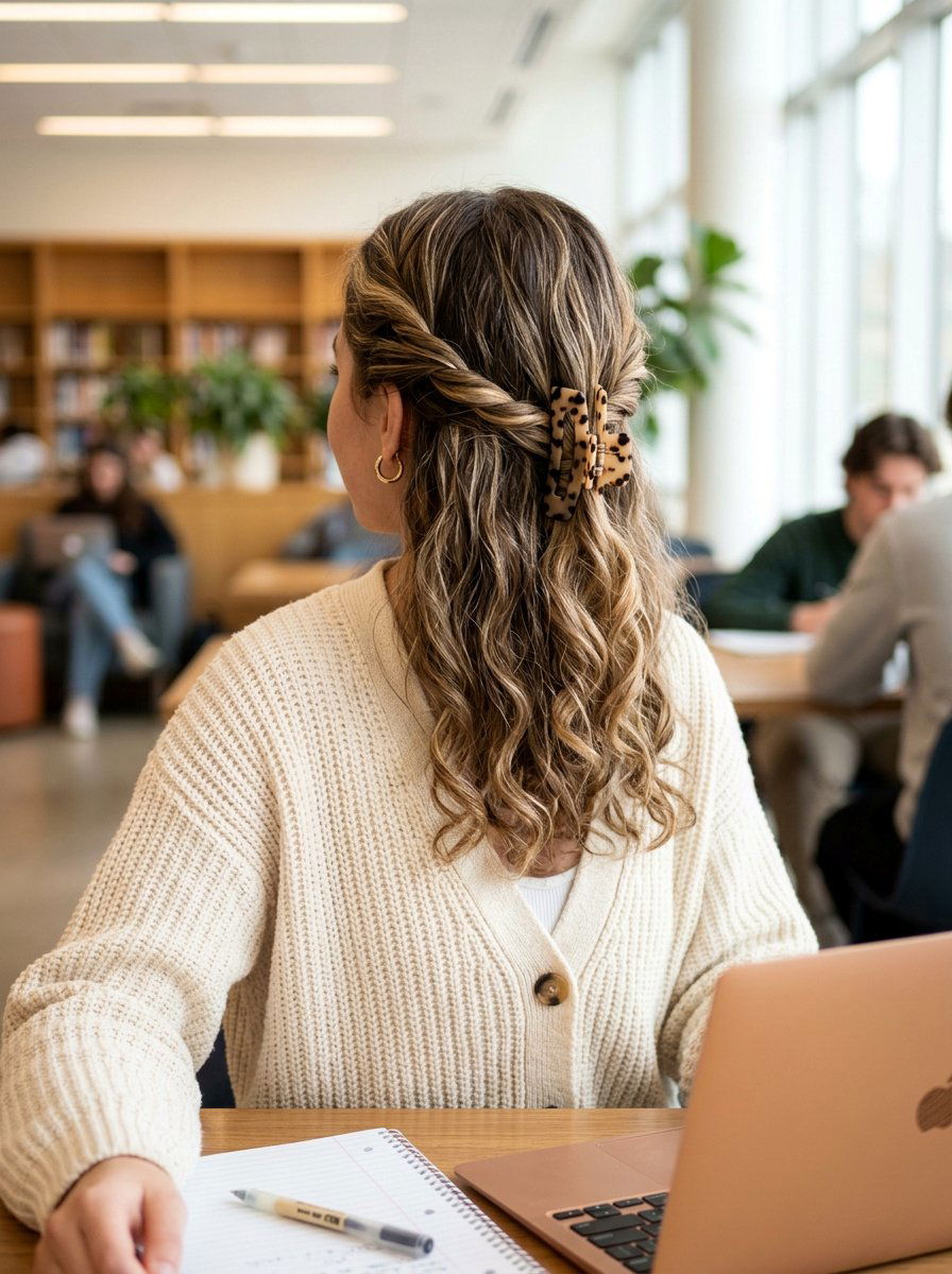 Double Twist Claw Clip Hairstyle - 20 claw clip hairstyle for college girls - 20 claw clip hairstyle for college girls