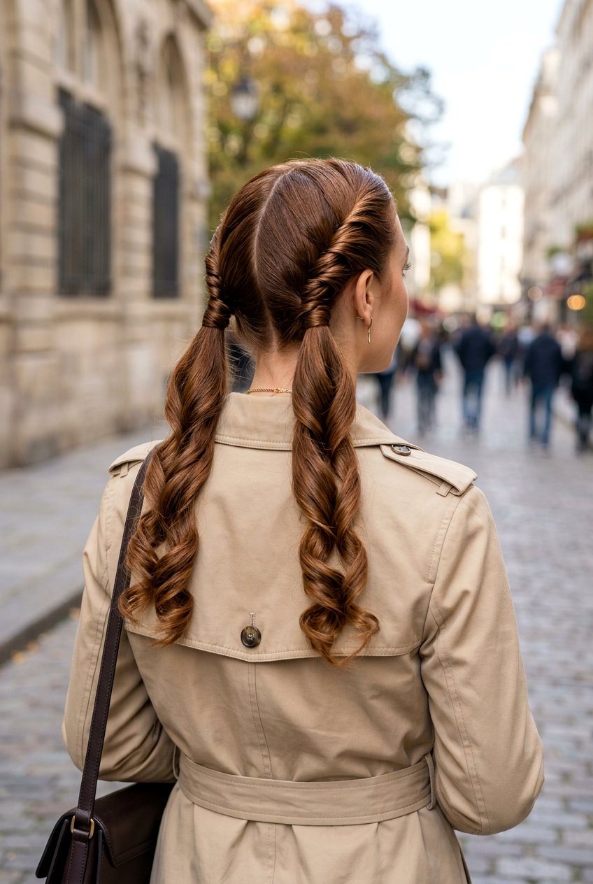 Double Twisted Pigtail Curls - 20 overnight twists for straight hair women - 20 overnight twists for straight hair women