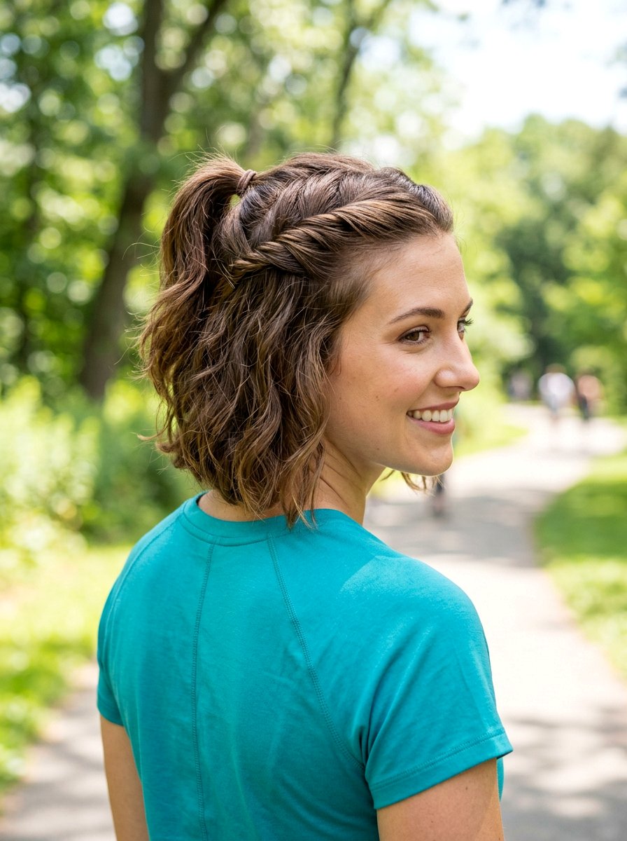 Double Twisted Ponytail Short Bob - 20 gym hairstyle for short bob - 20 gym hairstyle for short bob