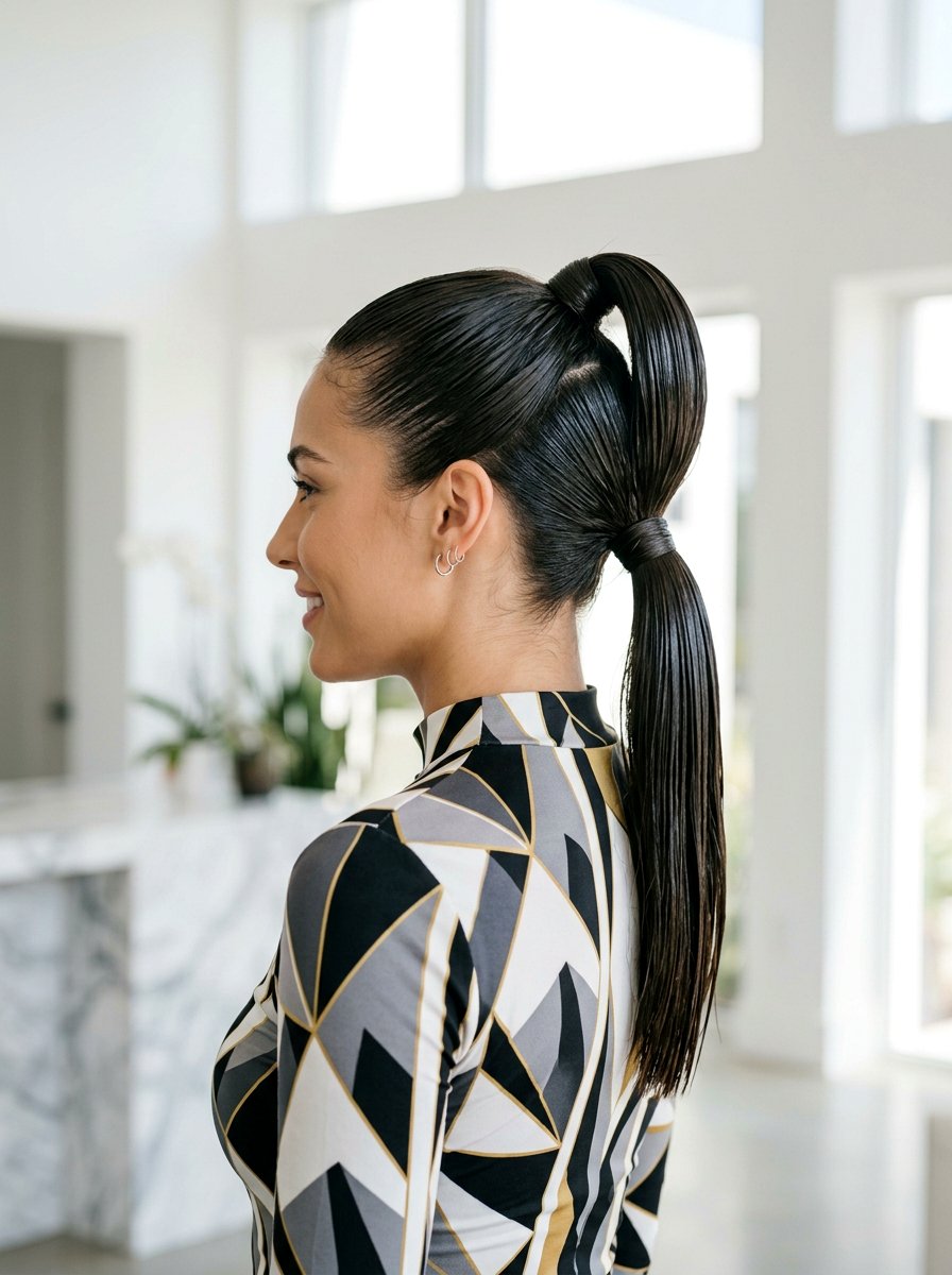 Double Wet Look Ponytail - 20 wet look ponytail hairstyle - 20 wet look ponytail hairstyle